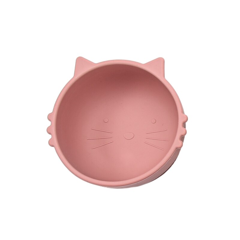 Siliconen Babyvoeding Servies 3 Stks/set Siliconen Zuignap Cup Kat Strokop Kinderen Antislip Keuken Benodigdheden Bpa gratis: leather powder