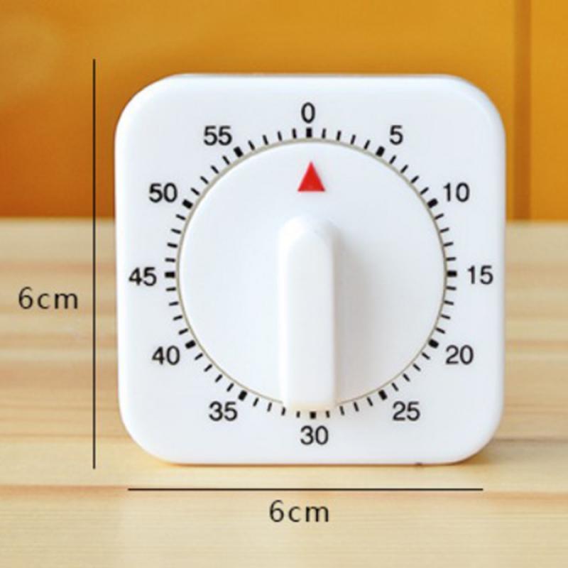 60 minutter køkken timer nedtælling alarm påmindelse hvid firkantet mekanisk timer til køkken alarm alarm madlavning værktøjer