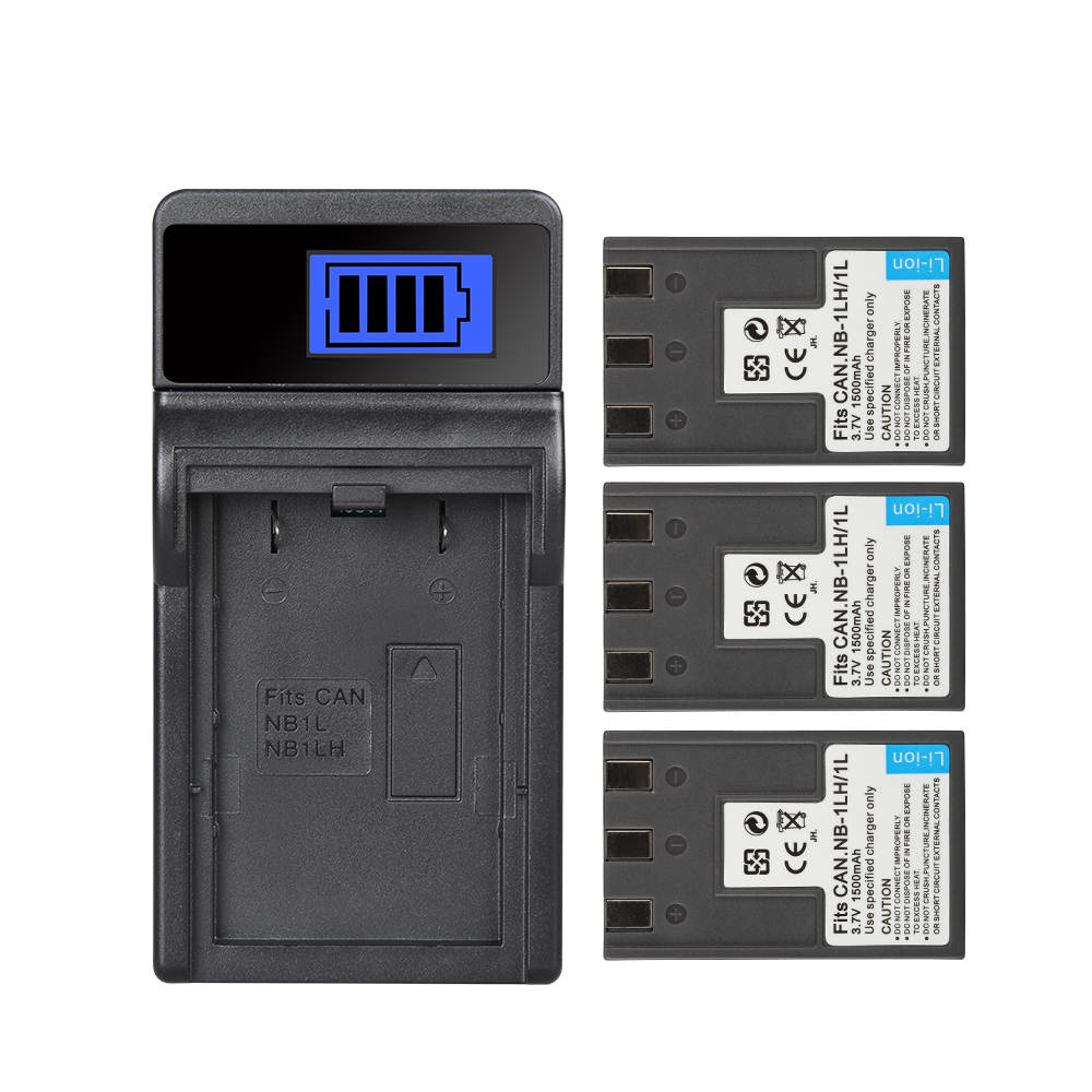 Battery NB-1L/NB-1LH for Canon S110 Digital ELPH S110 S200 S230 S300 S330 S400 S410 PowerShot 100 200 Batteries Charger 1500mAh: 1Charger 3Battery
