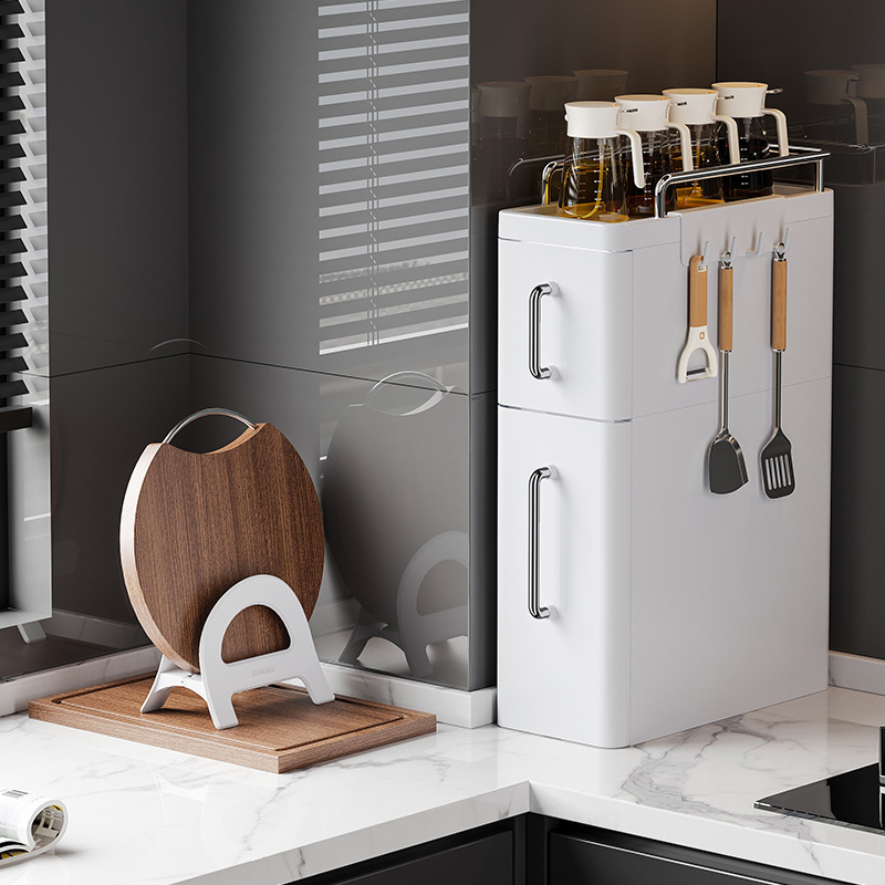 Rack de especiarias removível, multifuncional, organizador de temperos doméstico para bancada de cozinha doméstica, armários estreitos, armário de especiarias