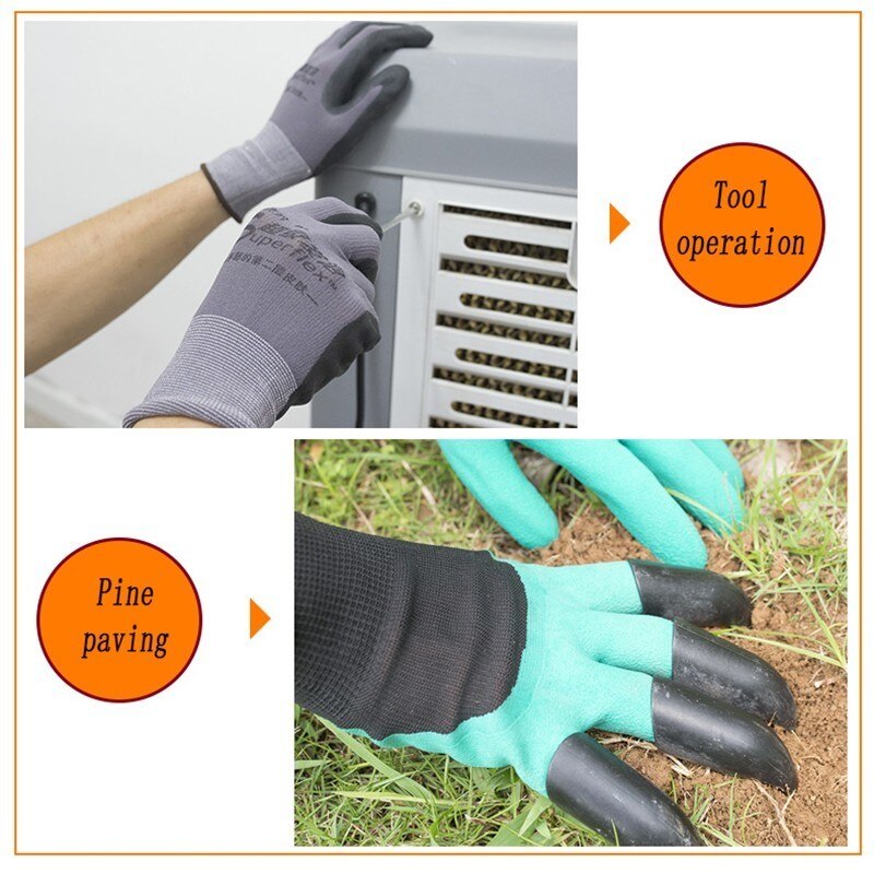 1 Paar Tuin Handschoenen Met 4 Abs Plastic Klauwen Voor Graven Planten Tuin Genie Rubber Handschoenen Te Graven En plant