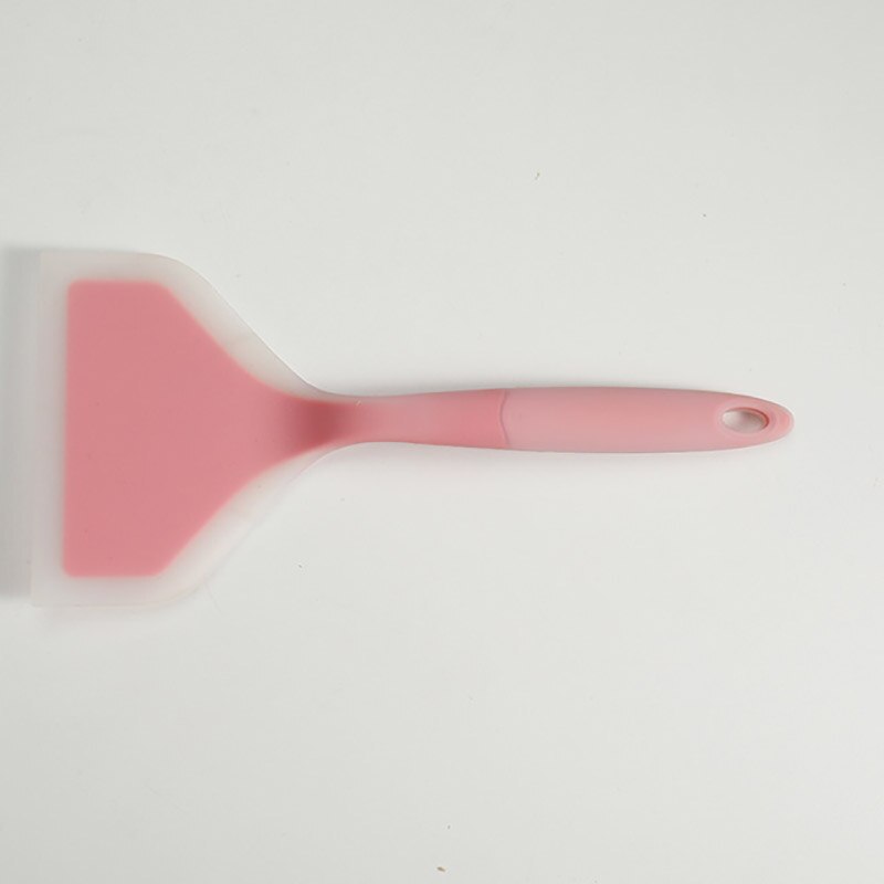 Espátula antiadherente para cocina, utensilios de cocina de silicona con gancho, 1 Uds.: Rosa