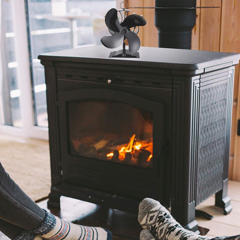 Automatische pijp gemonteerde 4- bladige kachelventilator met warmte-aangedreven houtkachel ecofan stille haardventilator voor thuis efficiënte warmteverdeling