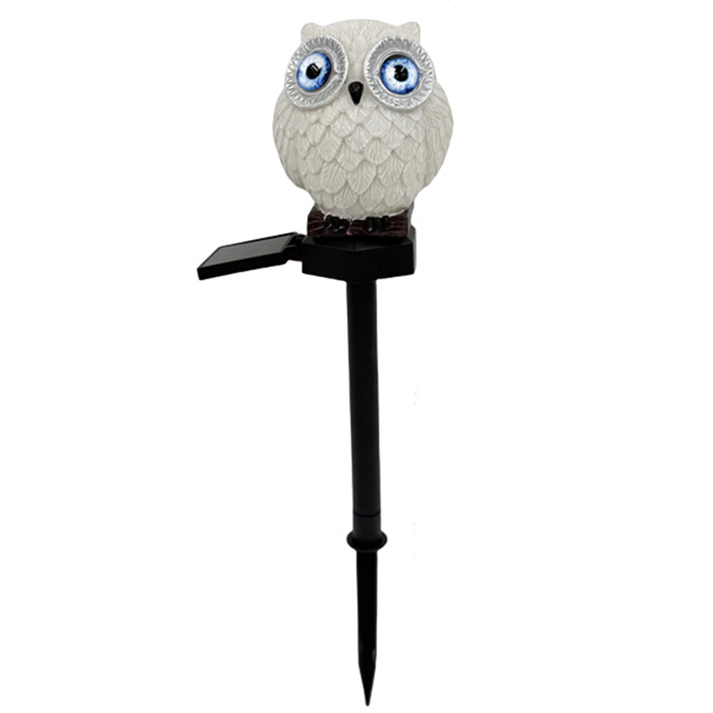 Halloween uil tuinlamp op zonne-energie, waterdicht, uilenlamp op zonne-energie voor tuin, terras, erf, gazon en pad.: Blauw