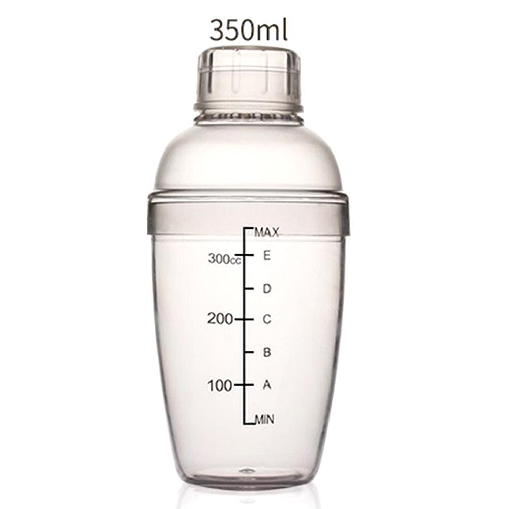 350 ml-1000 ml Outdoor Transparante Goede Grips Plastic Geen Roest Melk Thee Cocktail Shaker Mengbeker Drink Mixer bar Bartending Tool: 350ML