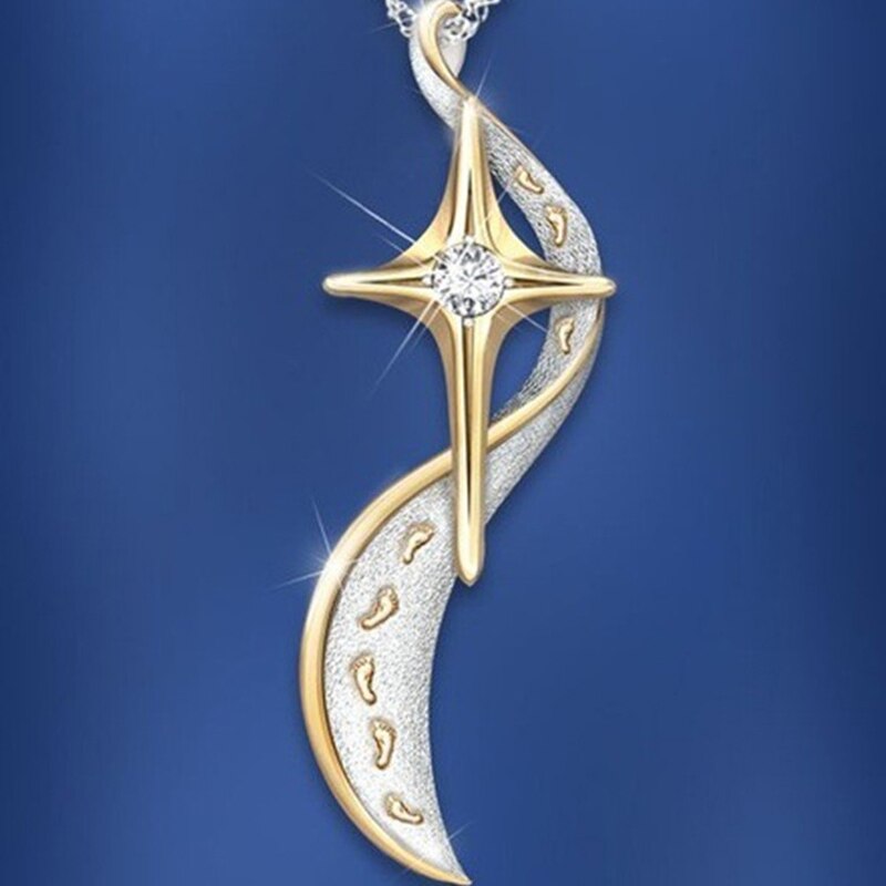 SUMENG moda scintillante impronte da donna croce incisa collana fidanzamento gioielli da sposa ciondolo collana gioielli regali