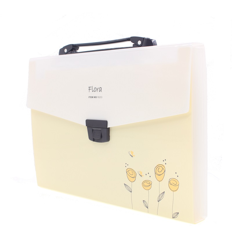 A4 Yellow File Folder Organizer Expanding File Folder with 13 Pockets School Supplies Office Supplies Portfolio Document: Default Title