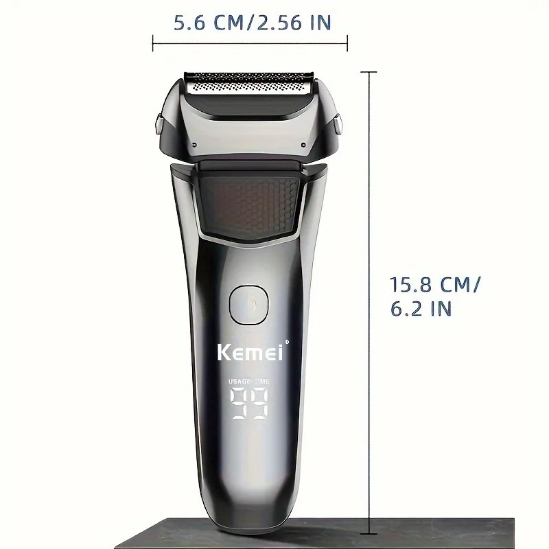 KEMEI shaver KM-8512 Men's Grooming Razor, Precision Beard Trimmer, Cordless Electric Rechargeable Shaver