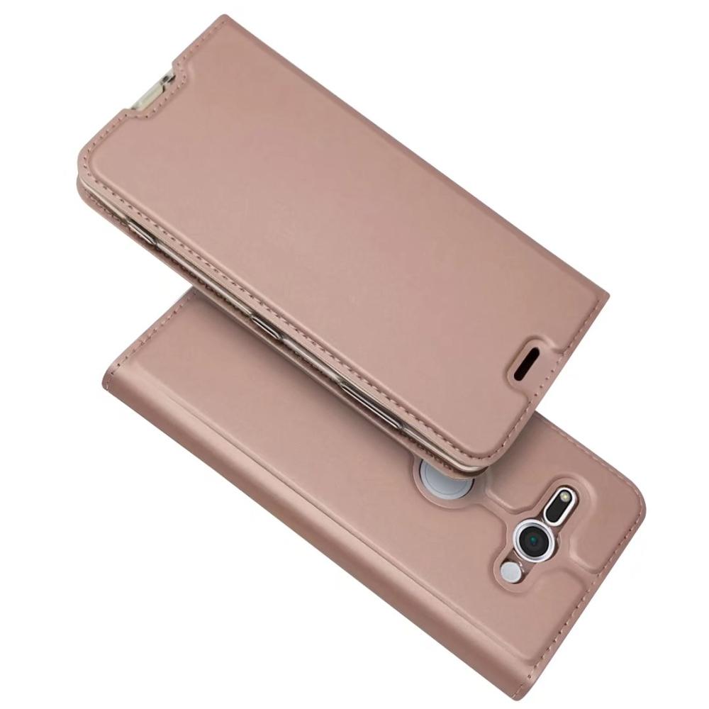 For Sony Xperia XZ2 Compact Flip Case Magnetic Card Book Kickstand Protective Wallet Leather Cover: Pink / XZ2 Compact