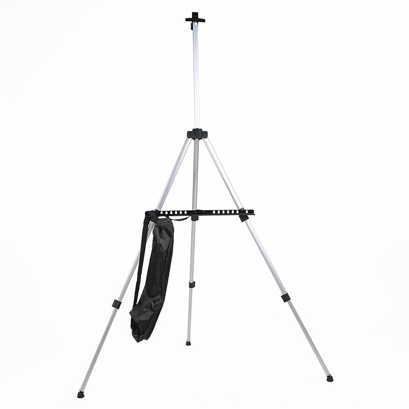 Portable Adjustable Aluminum Artist Sketching Painting Display Easel Stand + Carrying Bag (Silver)