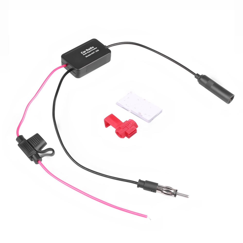ANT-208 12V Car Automobile FM AM Radio Signal Amplifier Aerial Antenna Auto FM Antenna Booster Windshield for Car Boat Amplifier: Default Title
