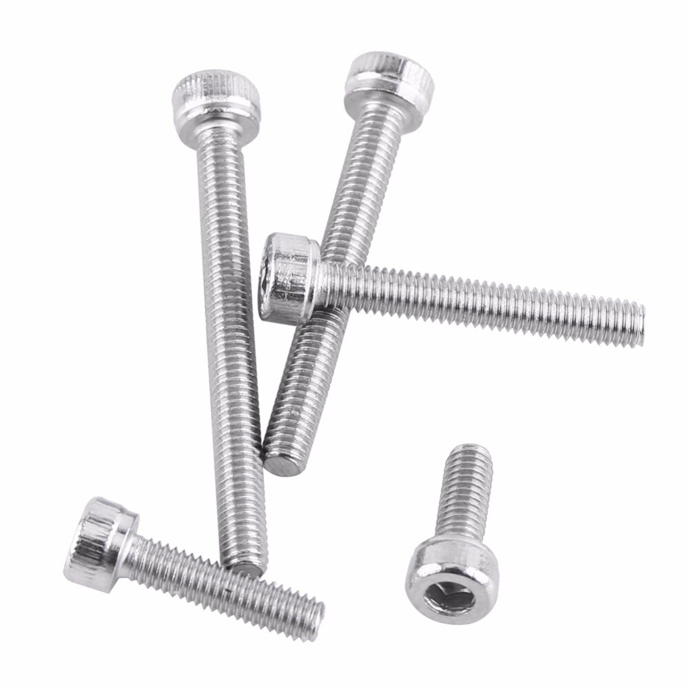 100pcs/set M3 Stainless Steel SS304 Hex Socket Screws Cap Head Screws Set Bolts Nuts Fastener Supply Assortment Kit 6-20mm