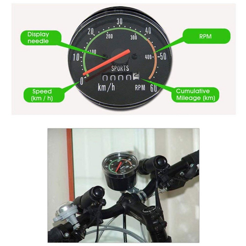 Waterproof Mountain Road Bike Computer Vintage Bicycle/Bike Speedometer/ Analog Classical Mechanical Odometer With Hardware