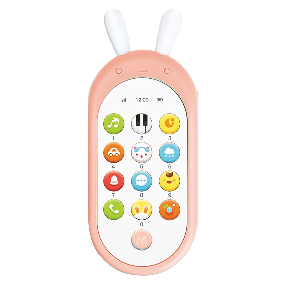 Ikauoie Baby Telefoon Speelgoed Mobiele Telefoon Voor Kinderen Telefoon Speelgoed Enfant Vroege Educatief Mobiele Speelgoed Chinese/Engels Leren Machine: Roze
