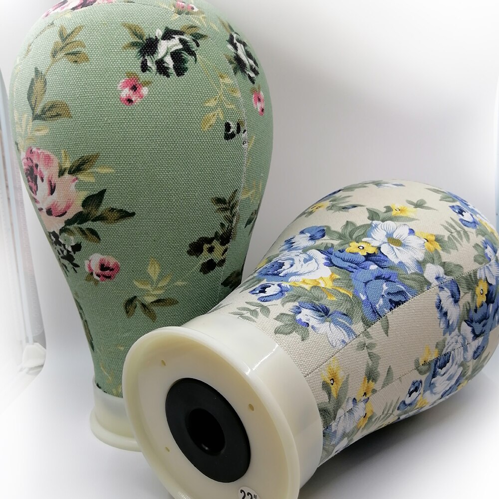 Blomsterlærred blok mannequin parykhoved med stand blonde parykholder til fremstilling af parykker styling hat display manikin maniquin hoved