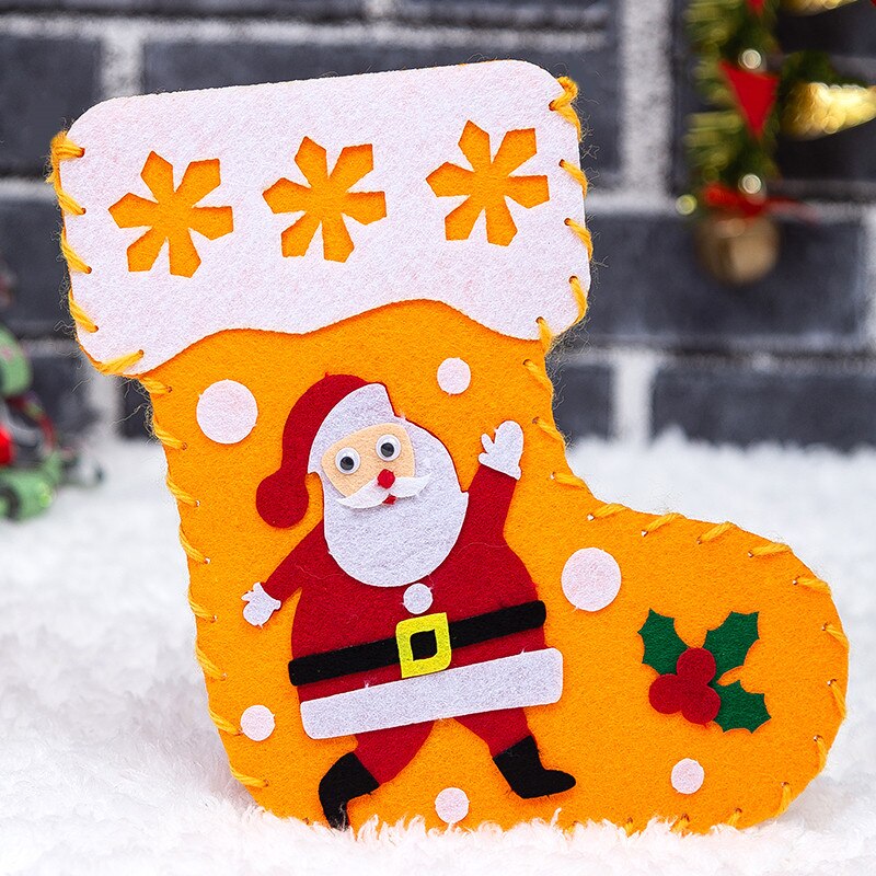 Non-woven Christmas Socks Sewing Socks Christmas Children DIY Handmade Materials Pack Kindergarten Handmade: Sdw1009