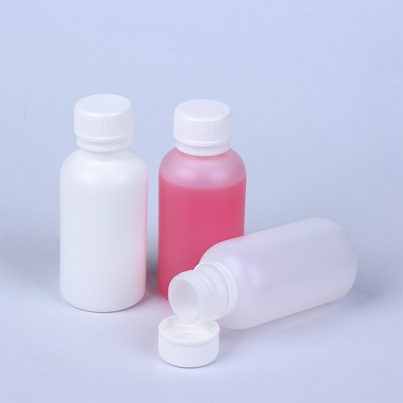 Round Plastic bottle with Lid Empty storage container for Disinfection Alcohol Food Grade HDPE material 1PCS