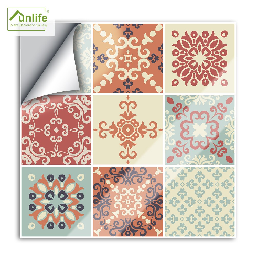 Funlife 25Pcs Marokkaanse Retro Toiletpapier Home Improvement Waterdichte Zelfklevende Wandtegel Sticker Keuken Badkamer Meubels: Victo moroccan retrl / 10x10cmx25pcs