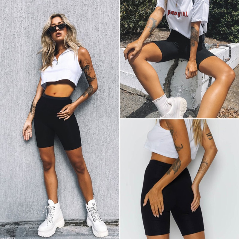 Vrouwen Zomer Fietsen Bike Shorts Stretch Basic Korte Solid Black Shorts Voor Vrouwen Vrouwelijke Kleding Pantalones Joggingbroek Strike