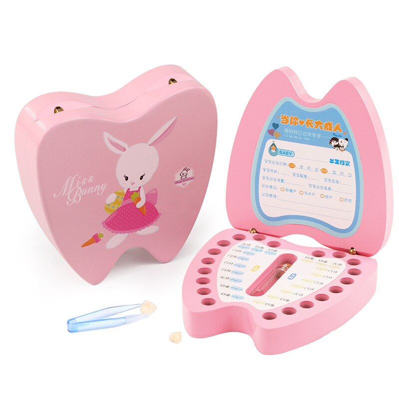Baby Deciduous Teeth Box Children Souvenir Save Tools Cartoon Baby Milk Teeth Organizer Storage Kids Tooth Box