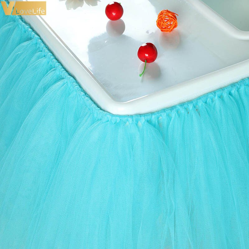 Hoge Baby Shower Tutu Tulle Tafel Rokken 100X35 Cm Verjaardag Thuis Textiel Voor Tafel Plint Stoel Thuis Textiel feestartikelen