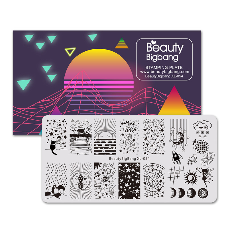 BeautyBigBang – pochoir pour ongles, étoile, lune, Accessoires, ciel étoilé, moule, plaques d&#39;estampage, outils d&#39;art des ongles