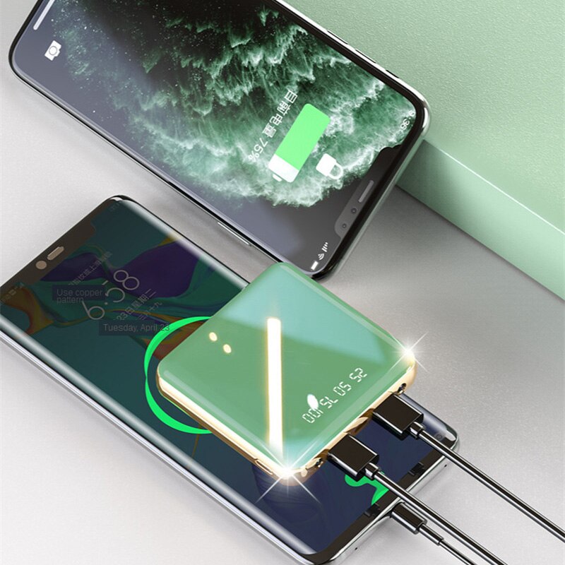 30000mAh mini power bank with cable power bank LED flashlight power display portable charger for Android and Apple fast charging