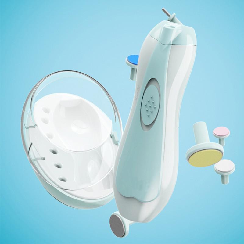 Baby Elektrische Nail Trimmer Baby Polijstmachine Manicure Pedicure Nagelknipper Cutter Schaar Care Set Kids Nail Care Baby: Blue