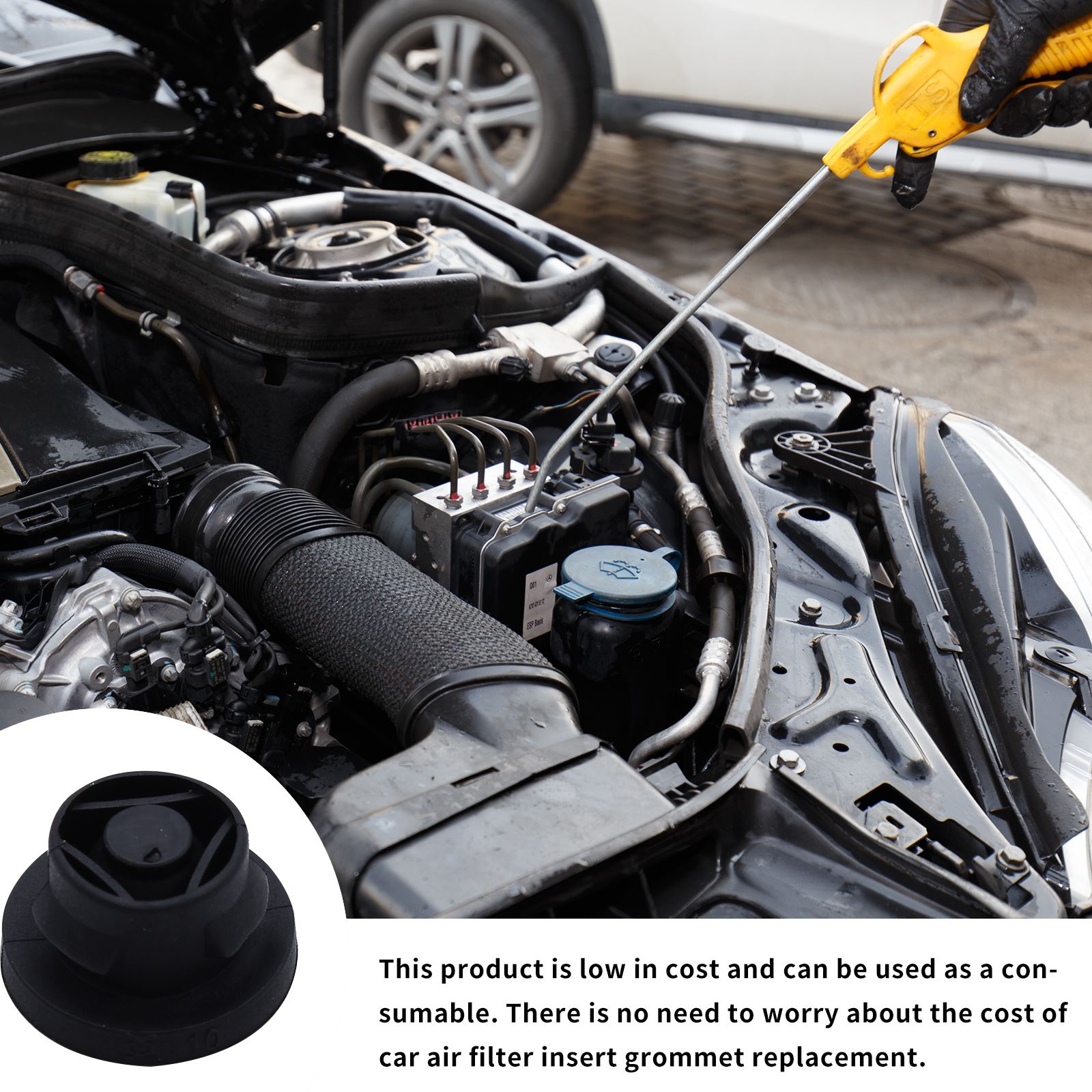 Filtro de aire de goma para coche, ojal de inserción para exterior, piezas de coche personales, decoraciones para PEUGEOT CITROEN 1,6 HDI 1422A3, 2 uds.