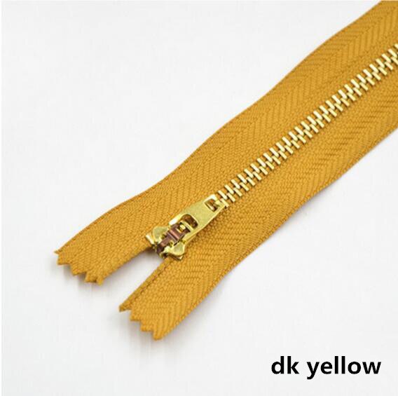 5 pièces 3 # fermeture à glissière en métal 13cm serrure automatique fermeture à glissière pour pantalon veste poche jean sac bricolage couture Zips vêtement accessoires A4-17: dk yellow