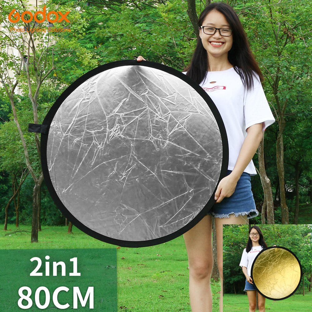 Godox 60X90Cm 80Cm 110Cm 100X150Cm 150X200Cm 2 In 1 inklapbare Licht Ronde Fotografie Reflector Voor Studio Multi Photo Disc: 80cm