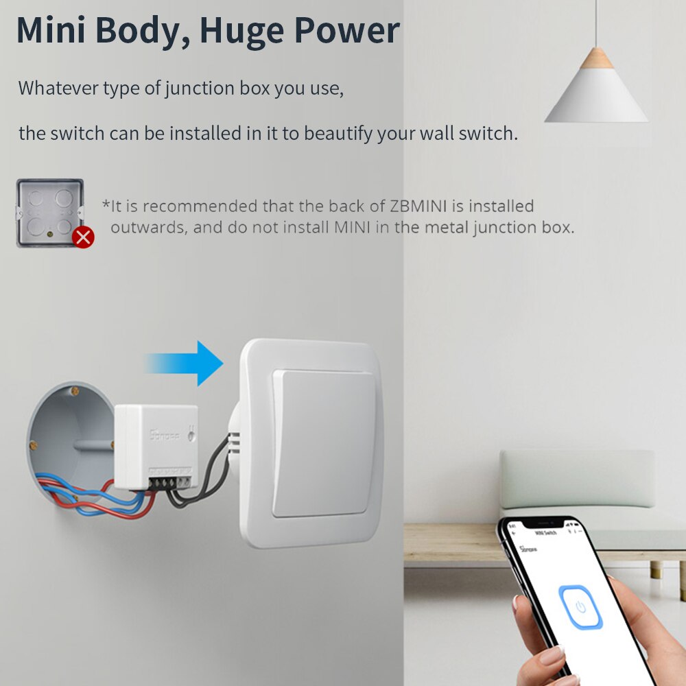 Sonoff zb mini zigbee 3,0 diy smart switch two-way switch app remote control smartthing voice control via google home alexa