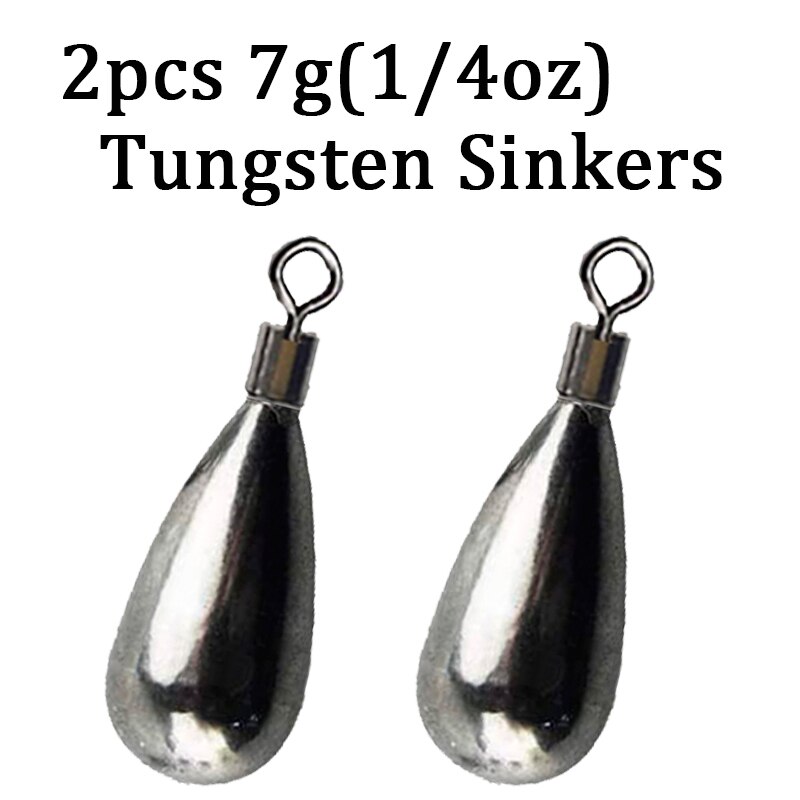 Plomos de pesca de tungsteno, 2 unids/lote, peso de tiro directo, accesorios de aparejos de pesca de carpa, 1,8g, 3,5g, 5,3g, 7g, 10,5g, 14g, 21g: 7g Tungsten Sinker