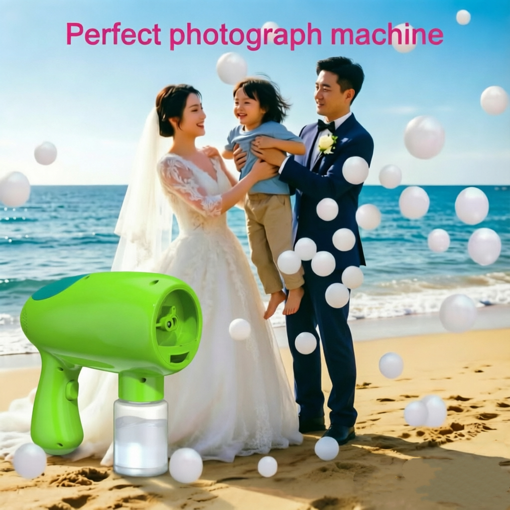 Wiederaufladbare Nebel-Blasenmaschine mit Typ-C-Anschluss und Rauchblasen für Partys, draussen, drinnen, DJ, Hochzeit, Fotografie, Kindergeschenk, Spielzeug