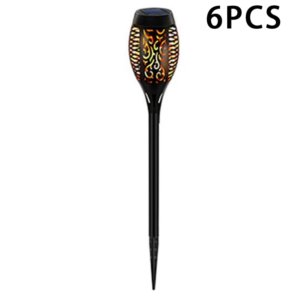 12led Solar Flame Lamp Outdoor Inductie Tuin Binnenplaats Plug Decoratieve Landschap Lamp: 6pcs