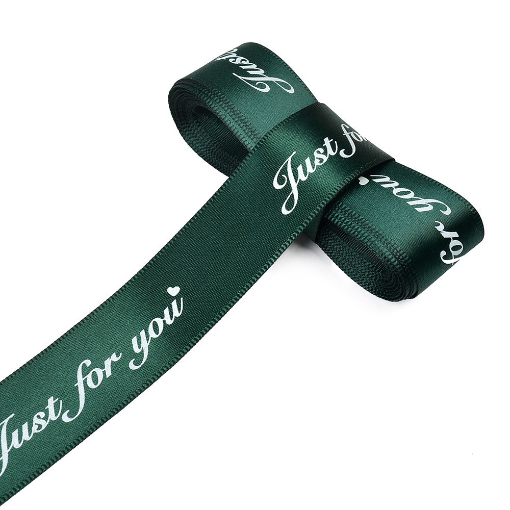 5m 25mm speciaal voor jou bedrukt polyester lint voor bruiloft, feest, kerstdecoratie, doe-het-zelf, knutsel, kaart, inpaklinten, striklinten: Donkergroen