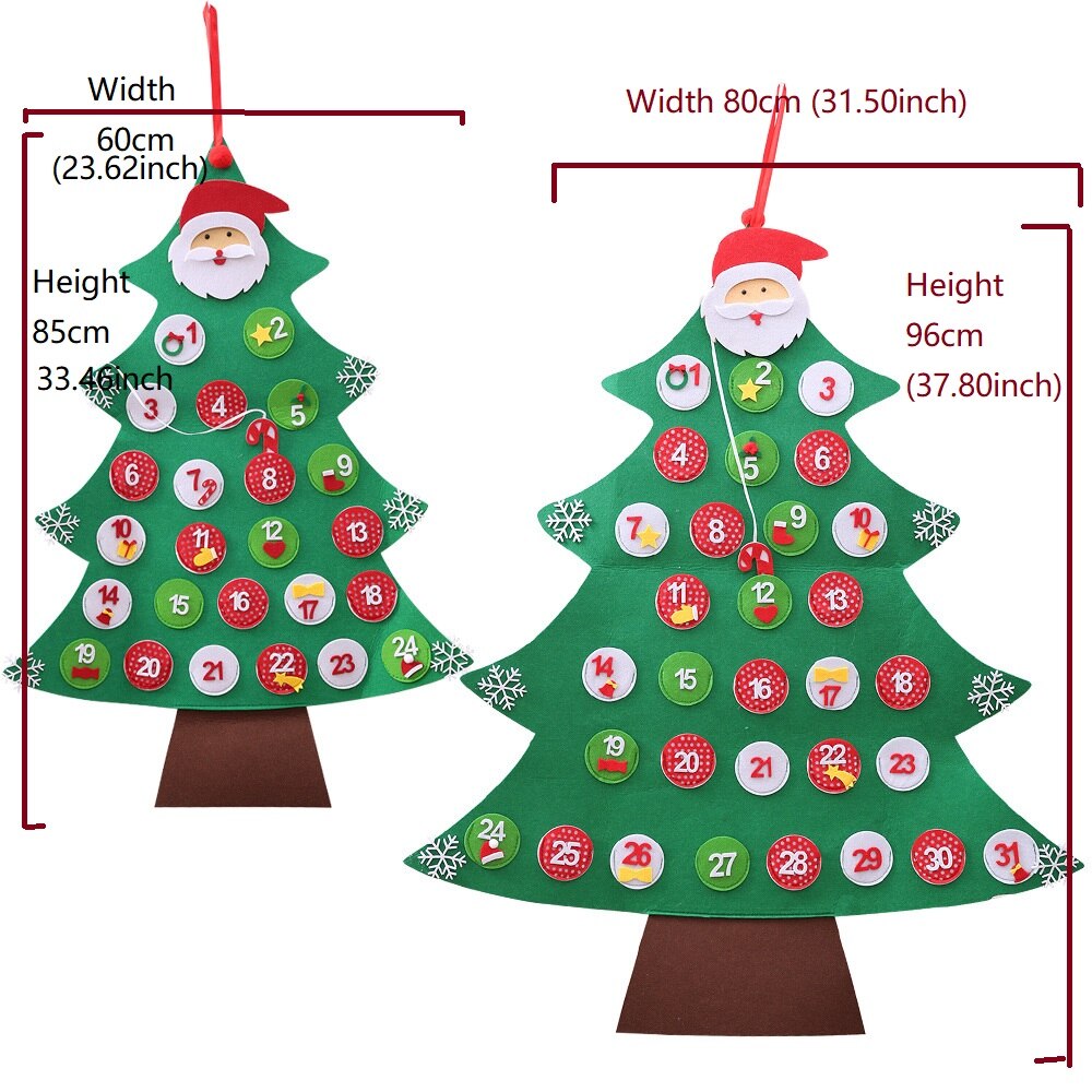 Felt DIY Christmas Tree Advent Calendar Birthday Advent Calendar Fabric Advent Calendar Year Decor