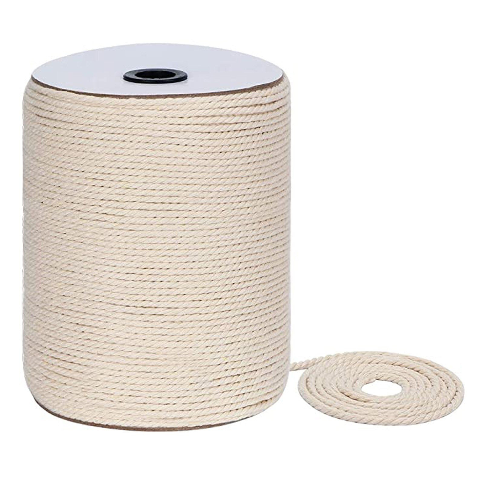 3mm x 300m Cotton Rope Multi-purpose Diy Cotton Rope Strands Twisted Macrame Cotton Cord for Wall Hanging Crafts#T2