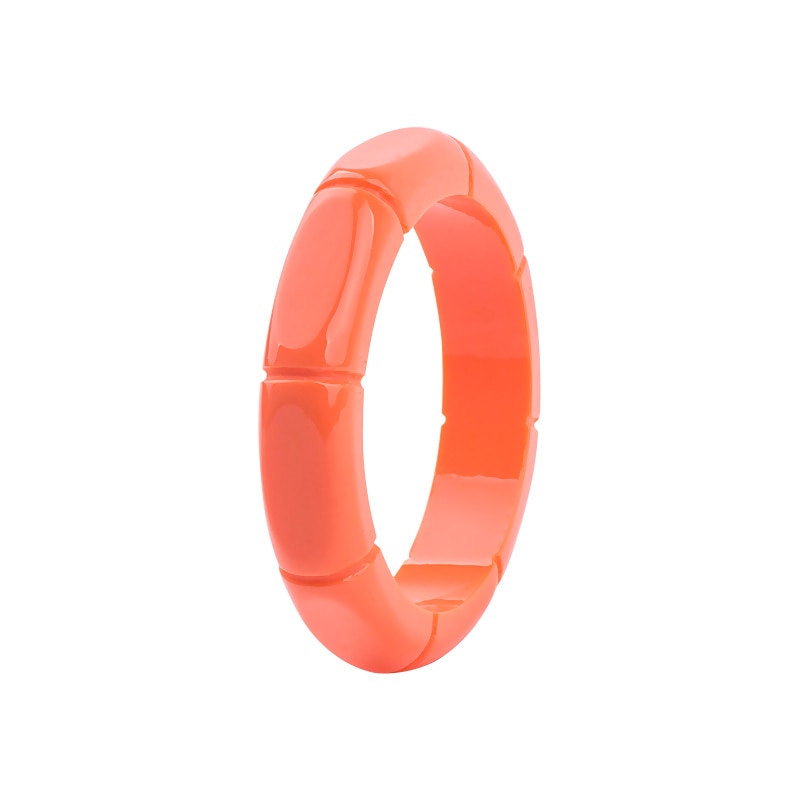 GuanLong-brazalete geométrico de resina acrílica para mujer y niña, pulsera con patrón de bambú Irregular, de , joyería