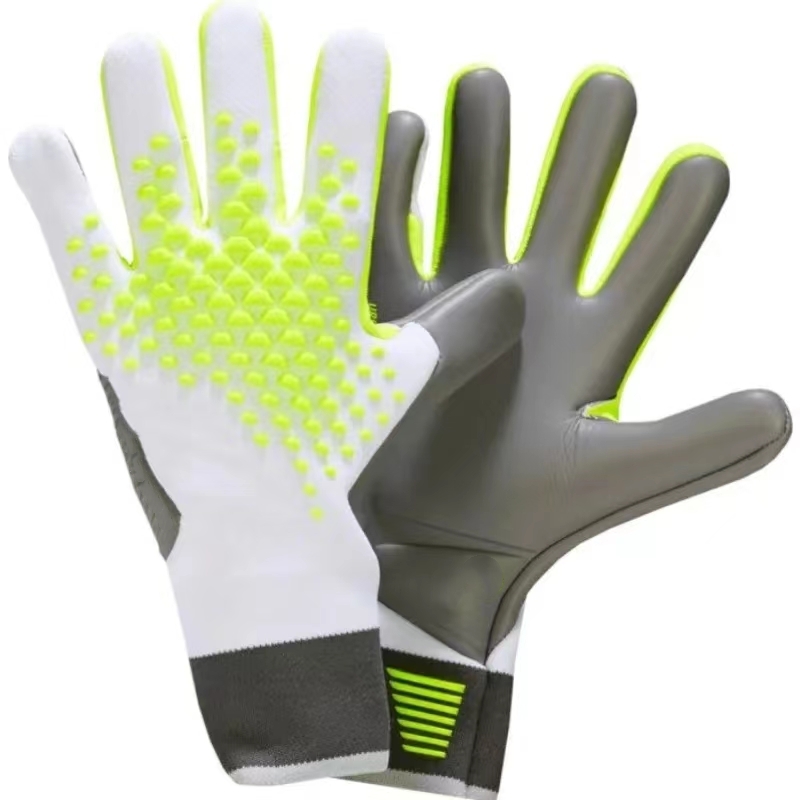 Keeper Handschoenen Roofdier Voetbal Voetbal Kids Volwassenen Mannen Vrouwen Dikker Latex Niet-Slip Slijtvaste Voetbal Keeper Handschoenen: Grey / S