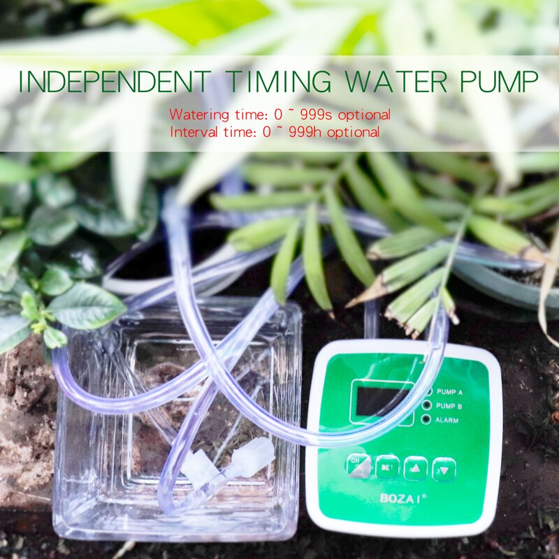 Smart Watering Sprayer Irrigation Potted Garden Plants Double Pump Intelligent Controller Timer Automatic Drip Sprinkler System
