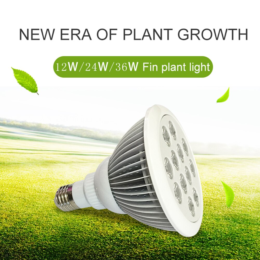 Bombilla LED de 12W-36W E27 Fin para cultivo de plantas hidropónicas de espectro completo