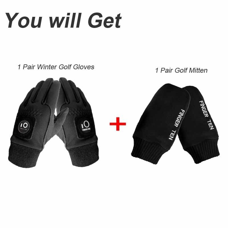 2 paia di guanti da golf invernali antivento per tempo freddo e impostato di valori del guanto Touchscreen comodo per uomo donna golfista