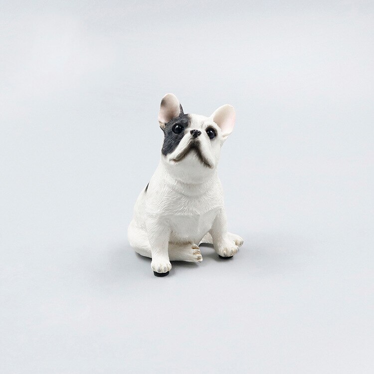 Bil ornament personlighed harpiks mini fransk bulldog dekoration hjem bil interiør imitation hund håndværk indretning tilbehør: Hvid --- pirat