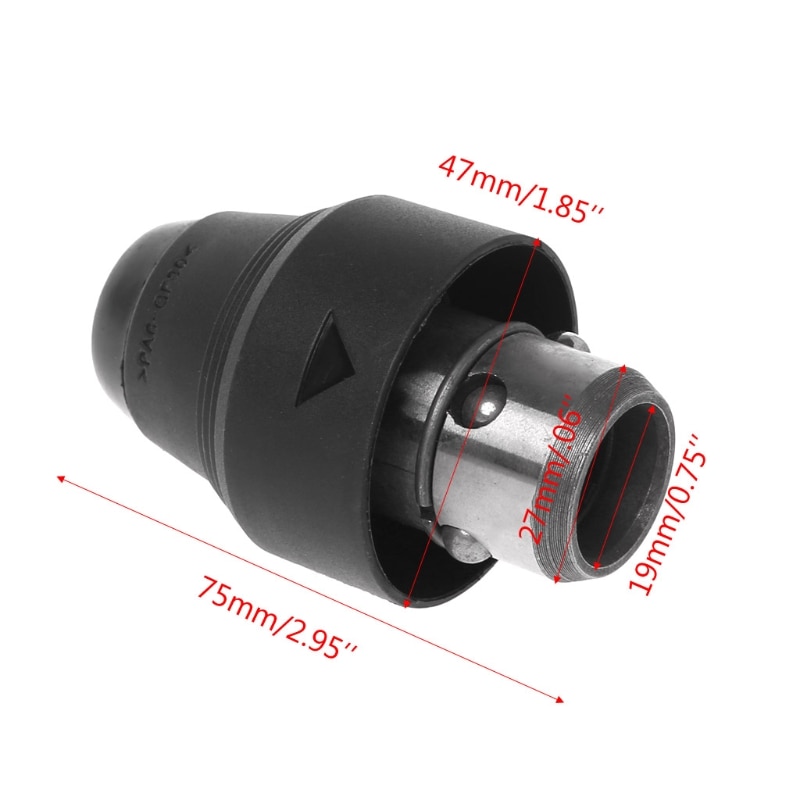 Mandrin SDS De Rechange Pour Perceuses Bosch GBH2-26DFR/28DFV/4-32DFR – Noir, Acier Et Plastique