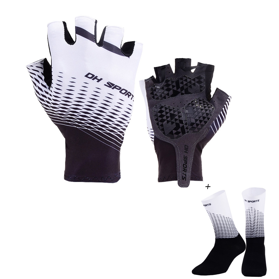 Neue Anti Unterhose Gel Pad Fahrrad Handschuhe mit Socken Kurz halb Finger Radfahren Handschuhe Atmungsaktive draussen-Sport Männer Fahrräder Handschuhe
