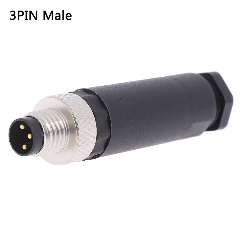 1Pc M8 3pin 4 Pin Sensor Connector Waterdichte Mannelijke & Vrouwelijke Plug Rechte Hoek Schroefdraad Koppeling: A