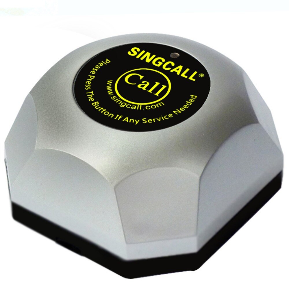 SINGCALL Wireless Paging System,Hamburger Pager, Single Pager Can Call the Number,with Removable Waterproof Base APE560 Silver