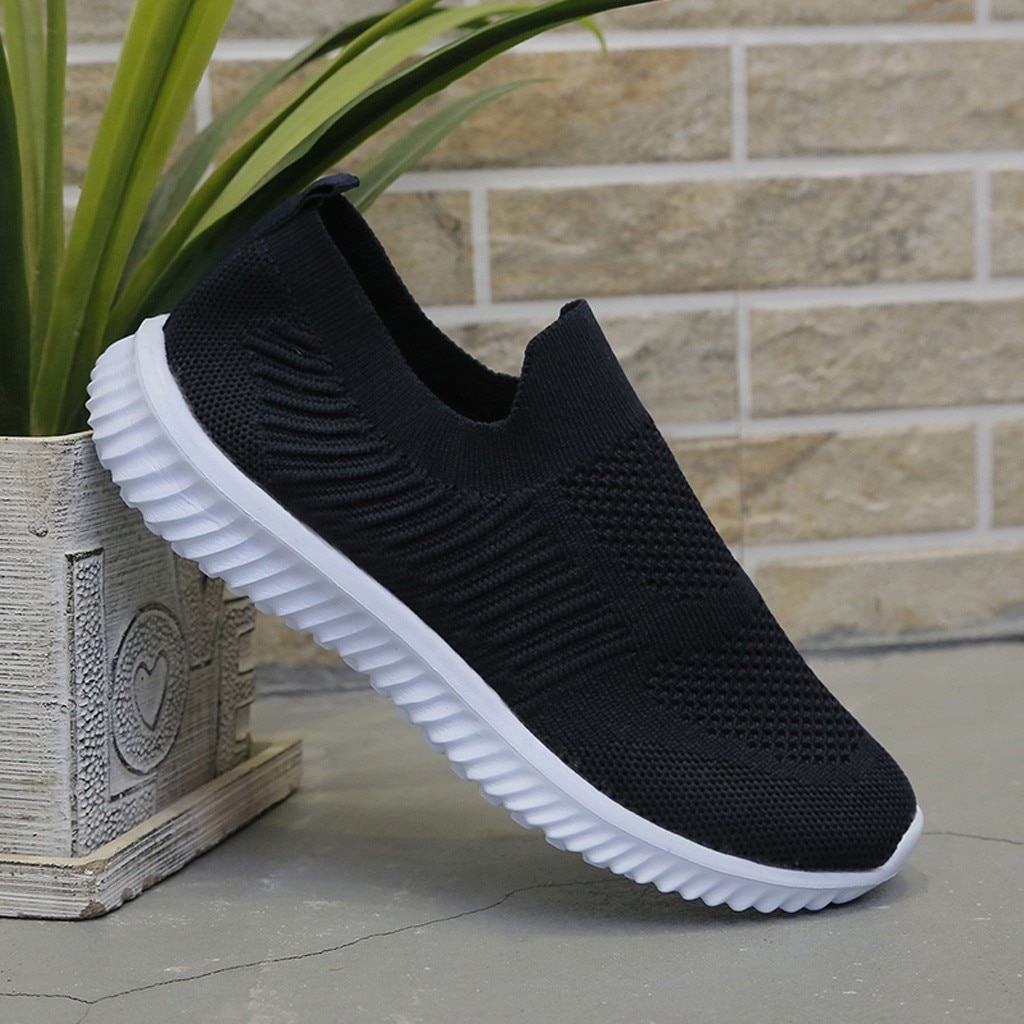 Damesneakers, åndbare mesh flade sko til kvinder, plus size sneakers, damesko, loafers