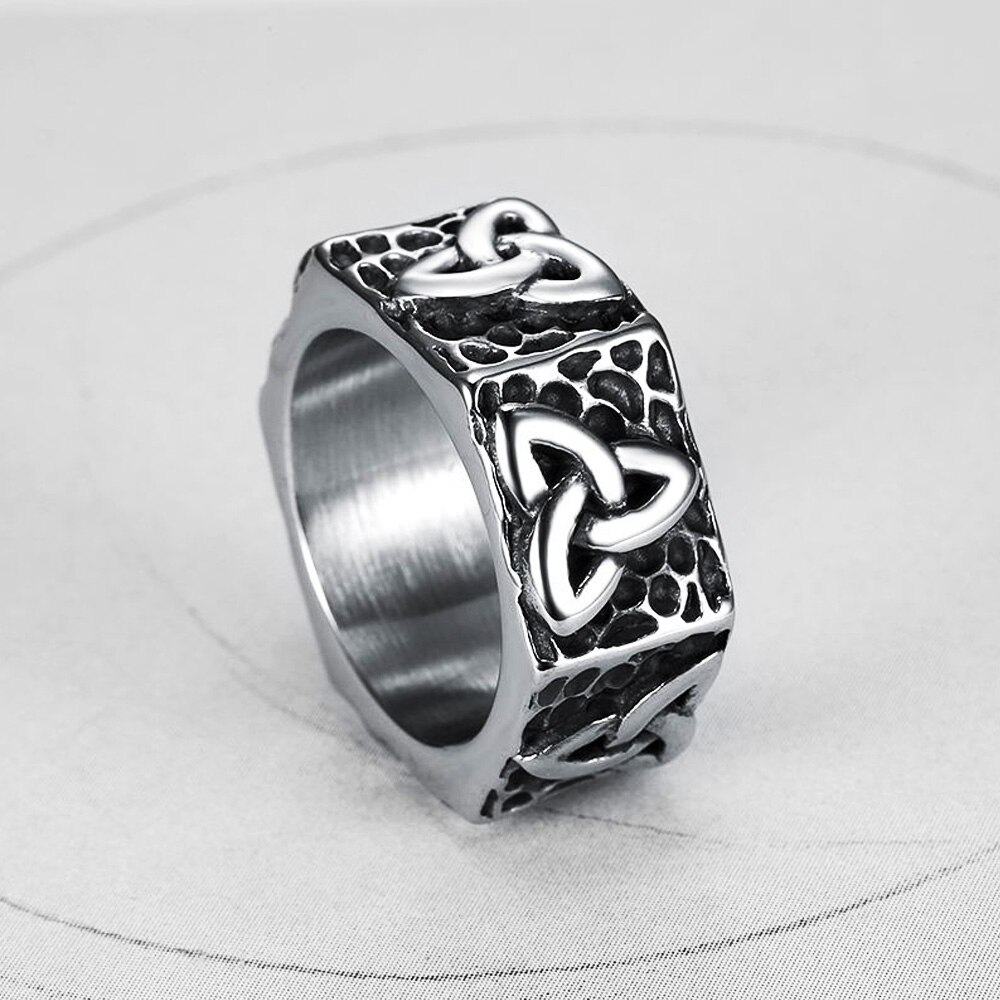 Jahrgang Wikinger Ring Männer Jungen Punk 316L Edelstahl nordisch Odin Dreieinigkeit Ring Radfahrer Amulett Wikinger Schmuck Größe 7-13